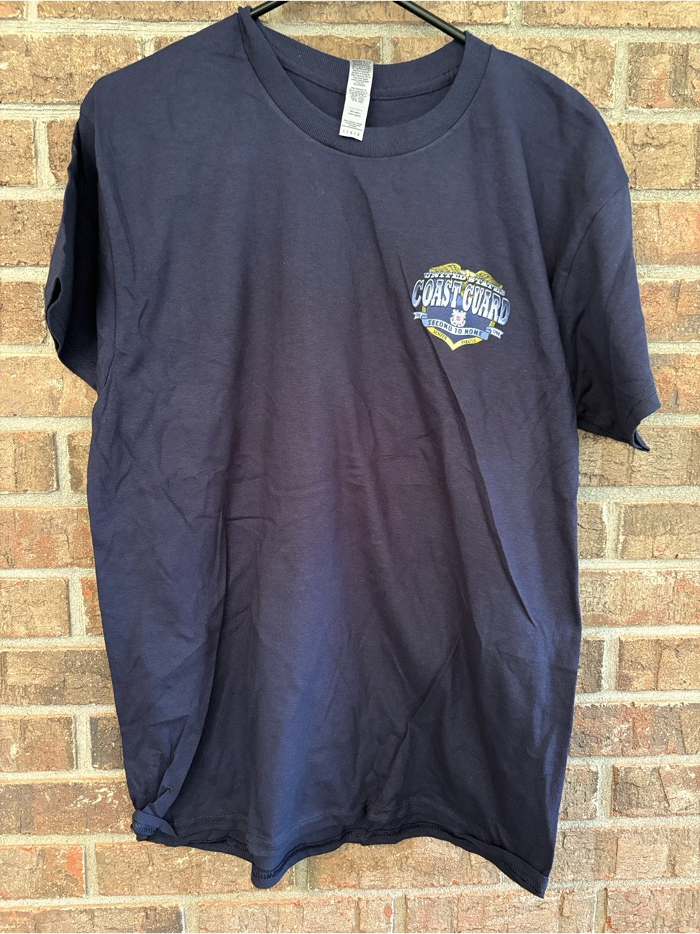 Gildan Navy Short-Sleeve T-Shirt with Small Coast Guard Chest Logo